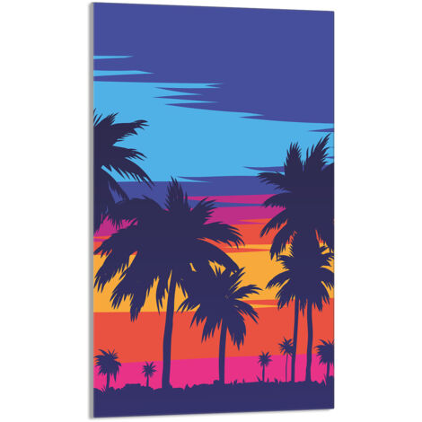 TABLA DE CORTAR DE VIDRIO 30x52 Palmeras