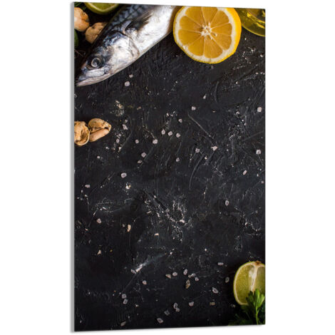Tabla de cortar de vidrio 30x52 Pescado