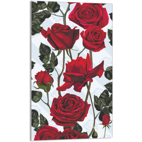 TABLA DE CORTAR DE VIDRIO 30x52 Rosas