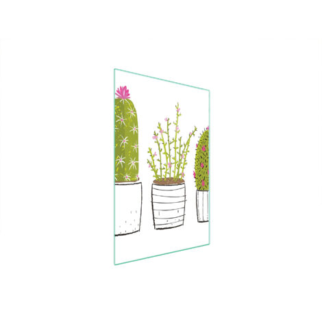 TABLA DE CORTAR DE VIDRIO 35x52 CACTUS