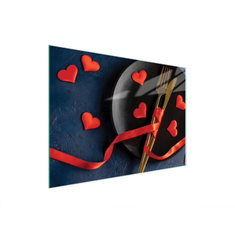 TABLA DE CORTAR DE VIDRIO 40x30 CORAZÓN