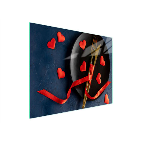 TABLA DE CORTAR DE VIDRIO 52x30 CORAZÓN