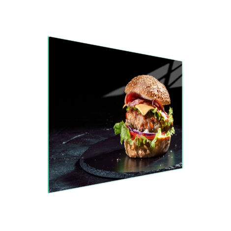 TABLA DE CORTAR DE VIDRIO 52x30 HAMBURGUESA