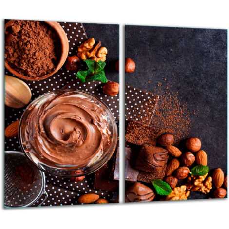 Tabla de corte de vidrio 2x 30x52 chocolate