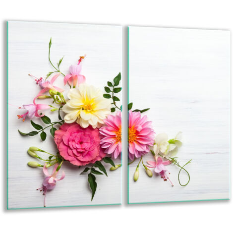 Tabla de corte de vidrio 2x 30x52 flores