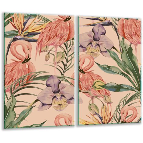 Tabla de corte de vidrio 2x 30x52 flores