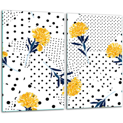 Tabla de corte de vidrio 2x 30x52 flores