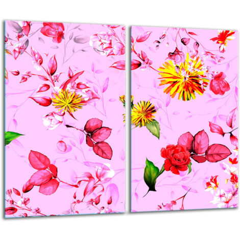 Tabla de corte de vidrio 2x 30x52 flores