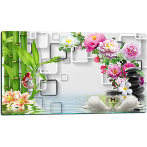 Tabla de corte de vidrio 52x30 flores