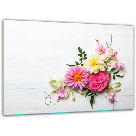 Tabla de corte de vidrio templado 30x22 flores