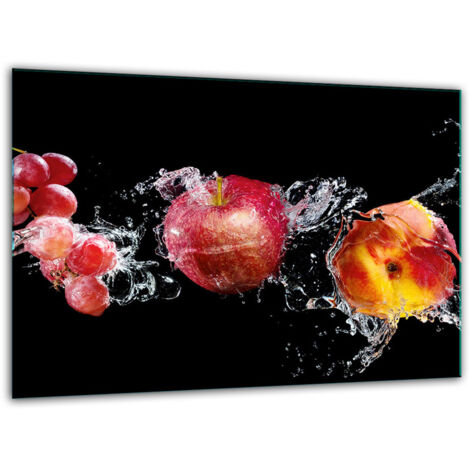 Tabla de corte de vidrio templado 30x22 fruta