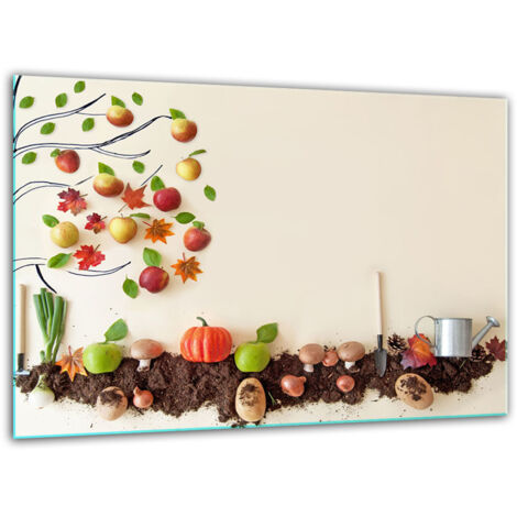 Tabla de corte de vidrio templado 30x22 verduras