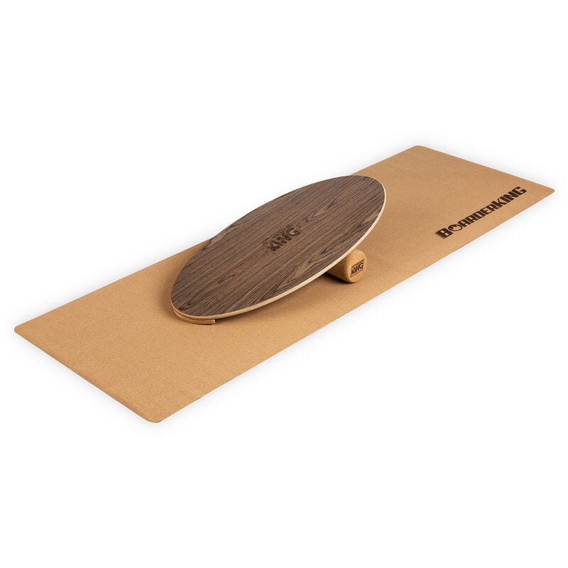 

Boarderk - Indoorboard Allrounder Tabla de equilibro + Esterilla + Rodillo Madera/Corcho