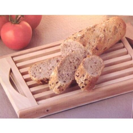 Tabla de cortar pan con rejilla extraíble de madera - Tabla de