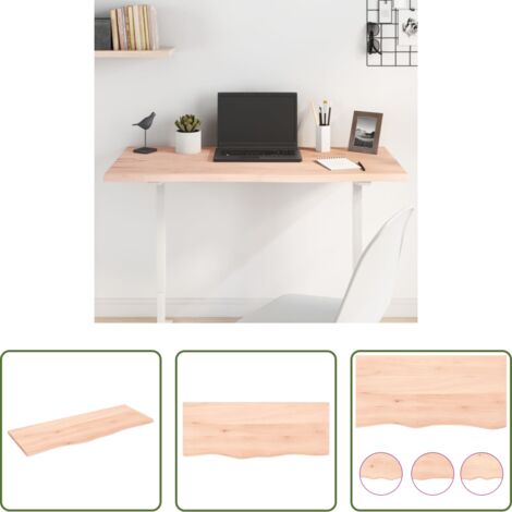 Tabla de madera -  Tablero de mesa madera maciza de roble sin tratar 100x40x2 cm