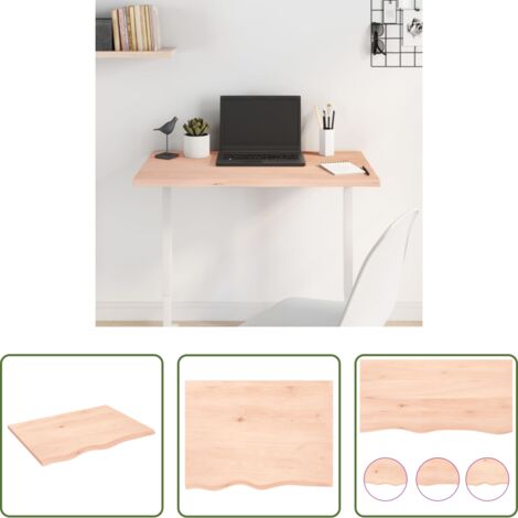 Tabla de madera -  Tablero de mesa madera maciza de roble sin tratar 80x60x2 cm