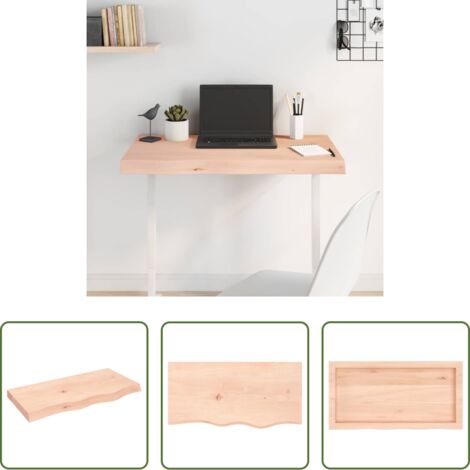Tabla de madera -  Tablero de mesa madera maciza roble sin tratar 80x40x(2-6) cm