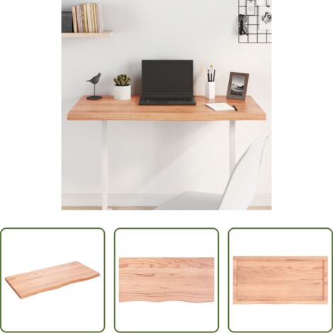 Tabla de madera -  Tablero mesa madera roble tratada marrón claro 100x50x(2-4) cm