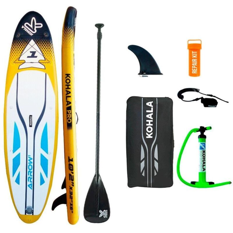 Tabla De Paddle Surf Hinchable Kohala Sunshine 10' 305 X 81 X 12Cm (10Â€™ X 32Â€ X 5Â€) Inflador Doble Acciã³N, Remo, Leash, Mochila De Transporte Y