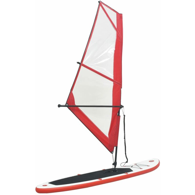 

Tabla de paddle surf hinchable con set de vela rojo y blanco