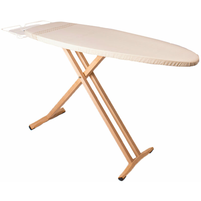 

Tabla de planchar de madera 130x47 H91cm de alta calidad TAIGA con reposa plancha y reposa estación de vapor