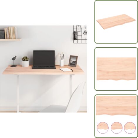 Tabla de roble - vidaXL Tablero de mesa madera maciza de roble sin tratar 100x60x2 cm - Mesa de madera maciza