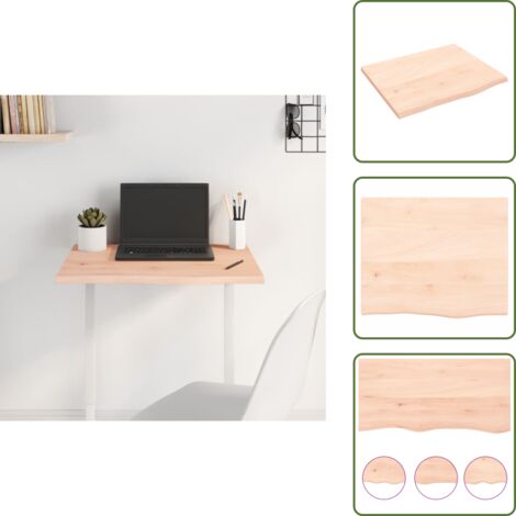 Tabla de roble - vidaXL Tablero de mesa madera maciza de roble sin tratar 60x50x2 cm - Mesa de madera maciza