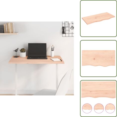 Tabla de roble - vidaXL Tablero de mesa madera maciza de roble sin tratar 80x40x2 cm - Mesa de madera maciza