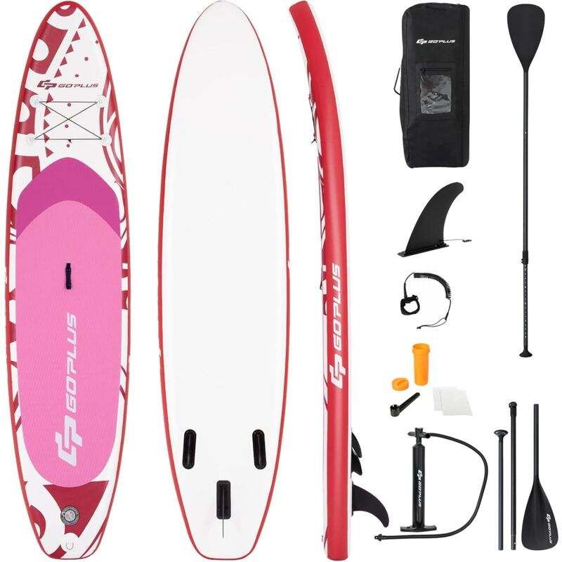 

Costway - Tabla Inflable de Paddle 335 x 76 x 16 cm Tabla Sup Extra Amplia Superficie Antideslizante Kit Tabla Paddle(Rosa)