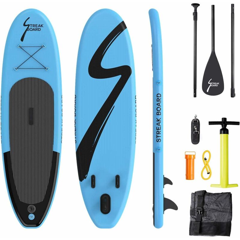 

Tabla Paddle Surf Hinchable,305 X 76 X 15 cm,Paddle Surf Hinchable, Antideslizante,15cm de Grosor, Incluida Mochila,Accesorios, Bomba, Carga hasta