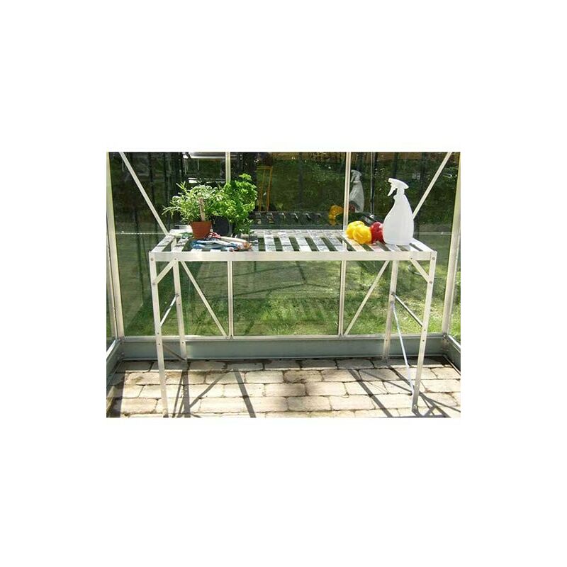 Table 1 plateau pour serre de jardin, Couleur Naturel anodisé