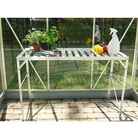 Table 1 plateau pour serre de jardin, Couleur Naturel anodisé