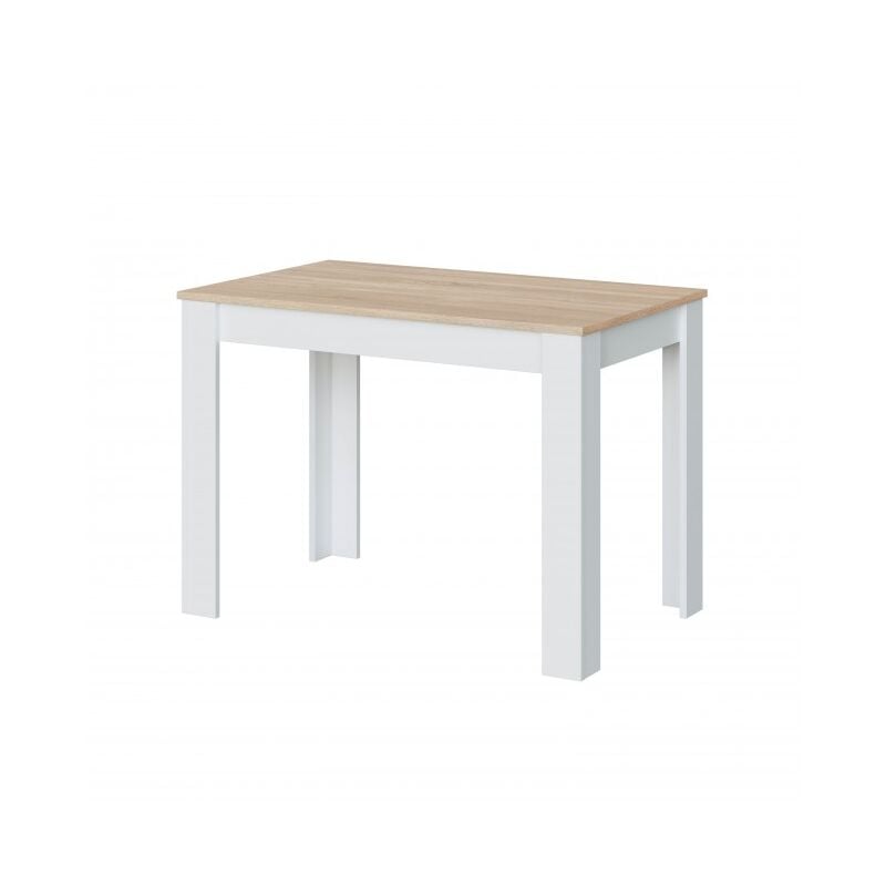 Caesaroo - Table 109x67 cm chêne canadien et blanc mat - Elba