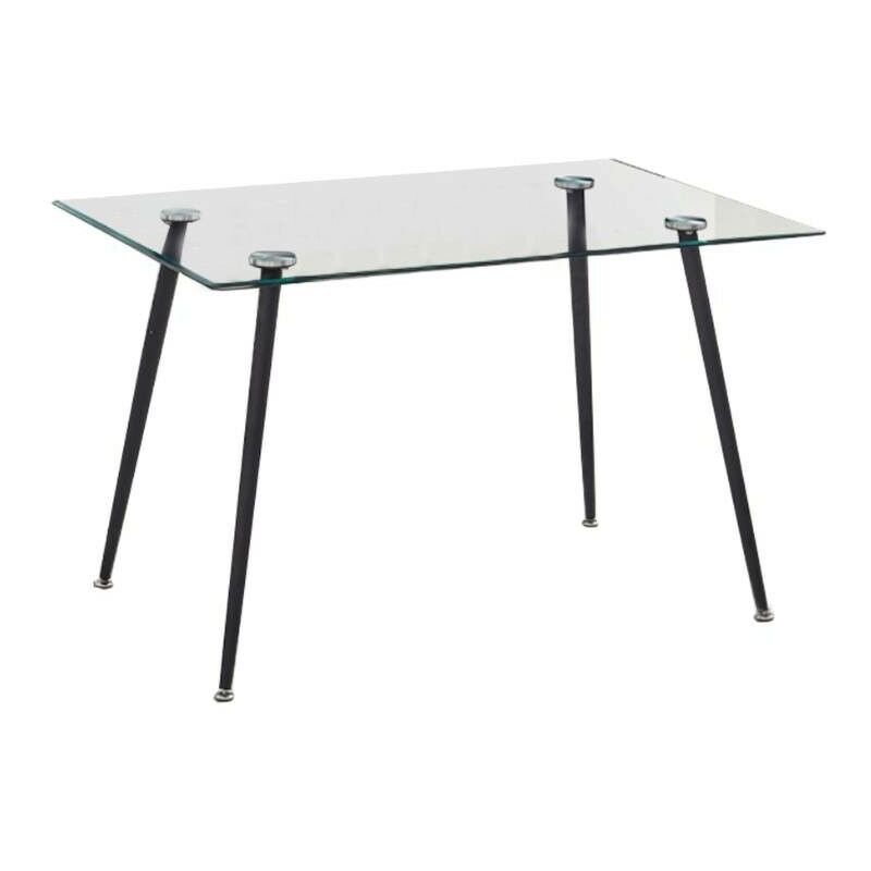 Toscohome - Table 120x80 cm en verre trempé avec structure en acier - Setfull