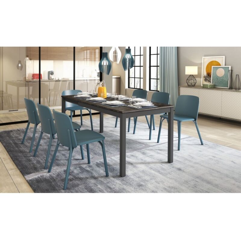 Table extensible 121x81 cm marbre noir - Maiorca