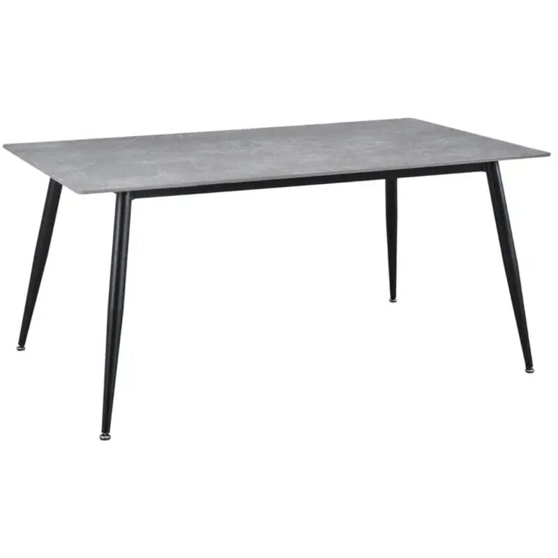 Meubletmoi - Table 160 cm céramique gris béton pieds évasés métal noir - ryder 2