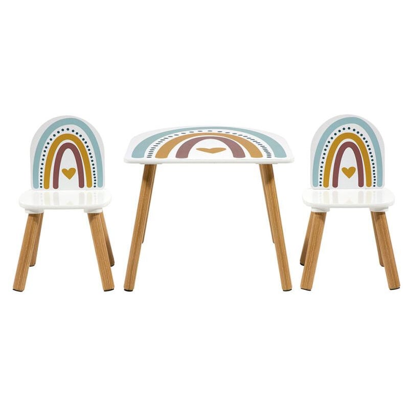 Table + 2 chaises enfants Arc-en-ciel Ostaria