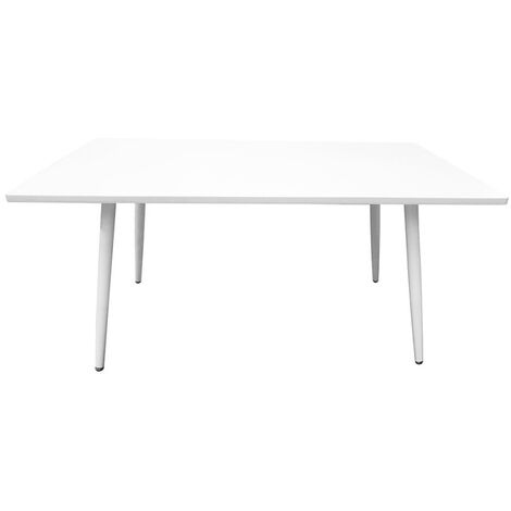 Table 200 x 100 Collection RENNES pieds métal et plateau blanc. Table design. - Blanc