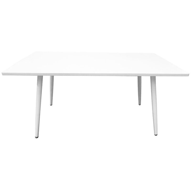 Meublorama - Table 200 x 100 Collection rennes pieds métal et plateau blanc. Table design.