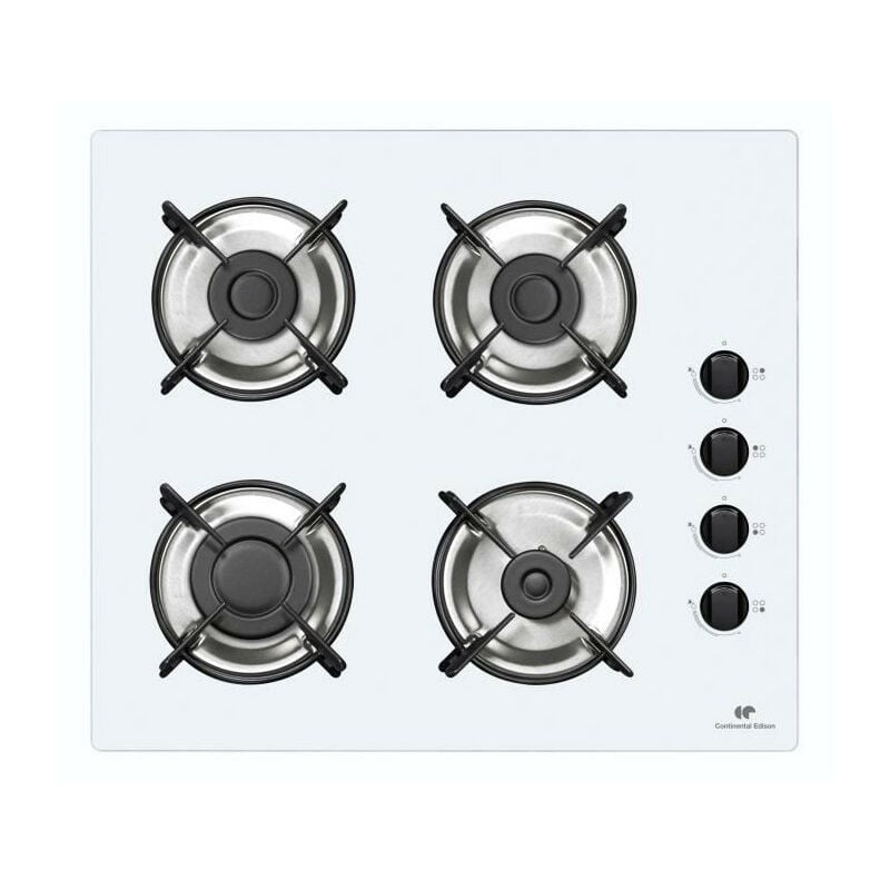 Continental Edison - Table 4 foyers Gaz verre blanc