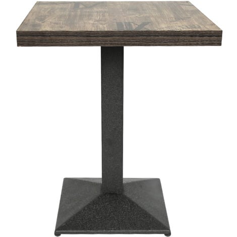 Table 60x60 carrée avec pied central pour bar bistrots Marron - Verni en Noir