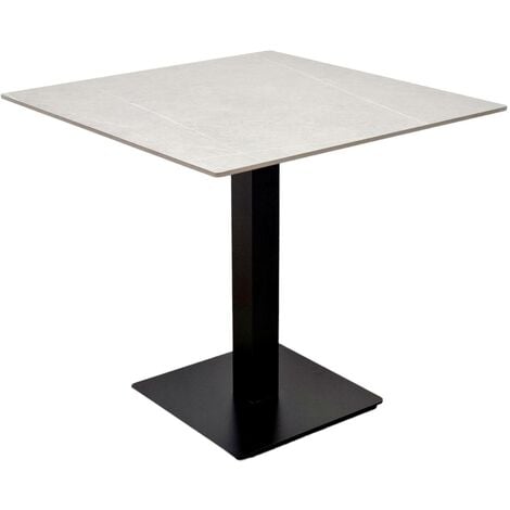 Table carrée pour 4 personnes salle à manger cuisine salon 80cm blanc gris  - RETIF