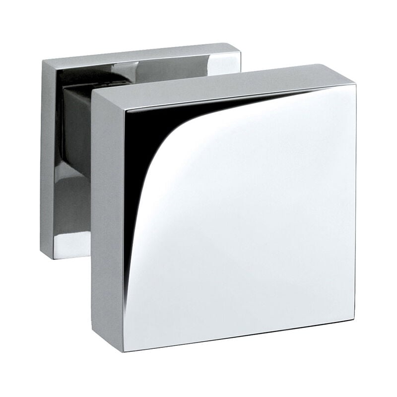 Picture - Bouton Calle R.317-Cs Chrome Mat - picture - Boutons carrés plats avec rosace pour porte d'entrée design par Groël