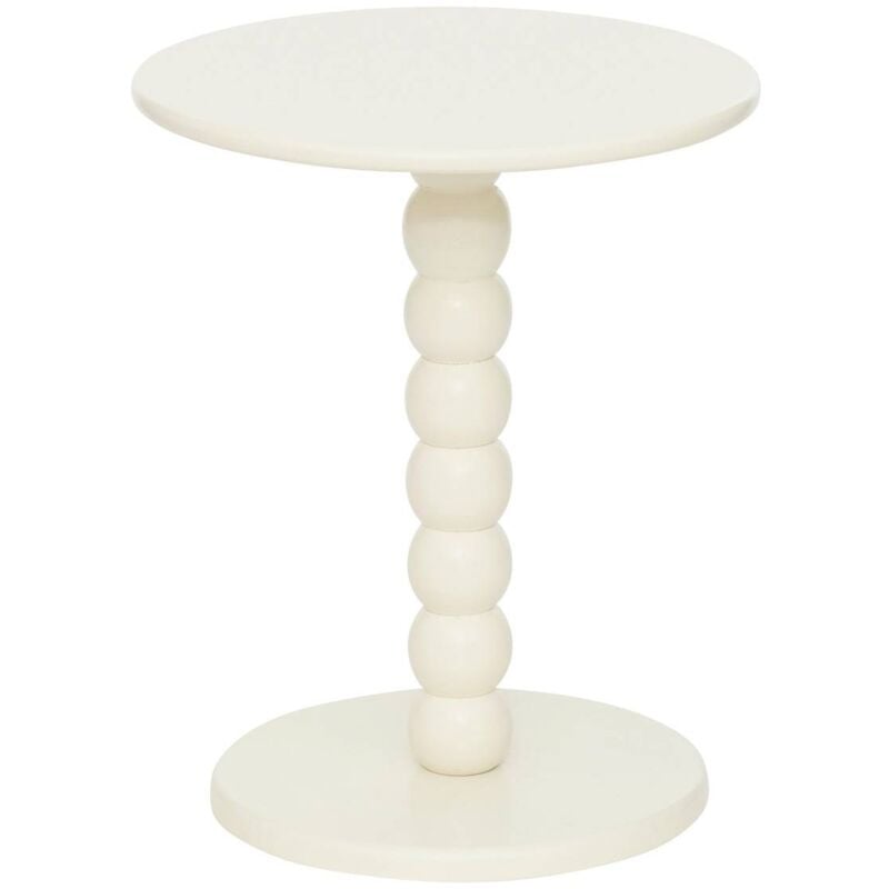 Table à café Chamlo blanc ivoire D38cm Atmosphera créateur d'intérieur