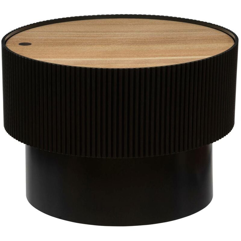 Atmosphera - Table basse Enola en placage frêne D55cm noir créateur d'intérieur