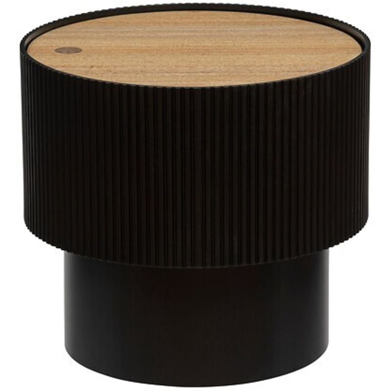 Table à café Enola en placage frêne D38,5cm noir - Atmosphera créateur d'intérieur