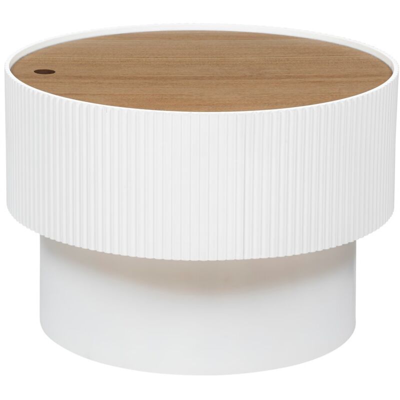 Atmosphera - Table basse Enola en placage frêne D55cm blanc créateur d'intérieur