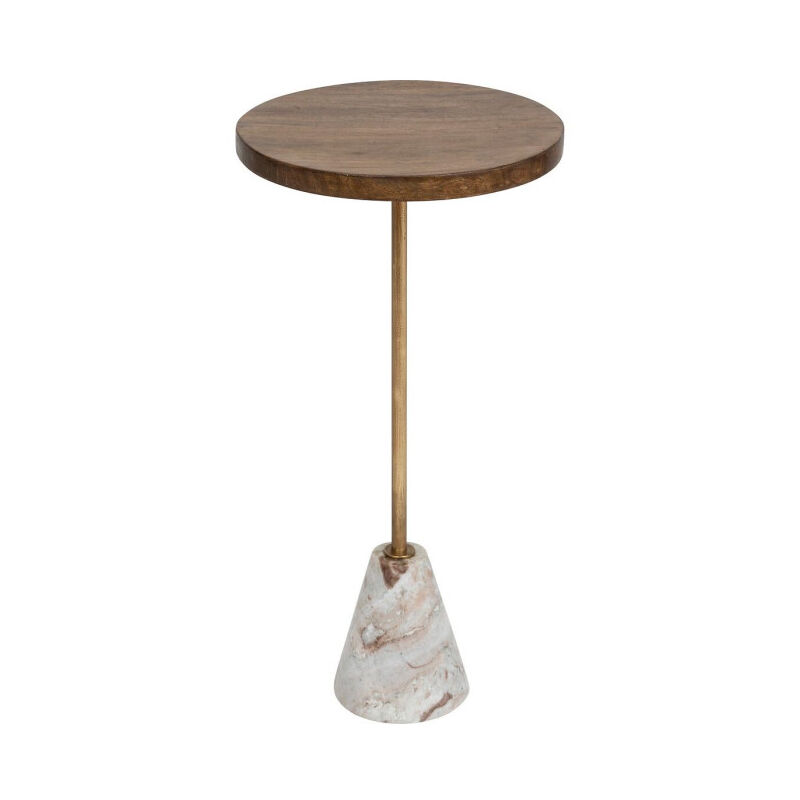 Table à Café en Marbre 'Neith' 69cm Marron & Blanc