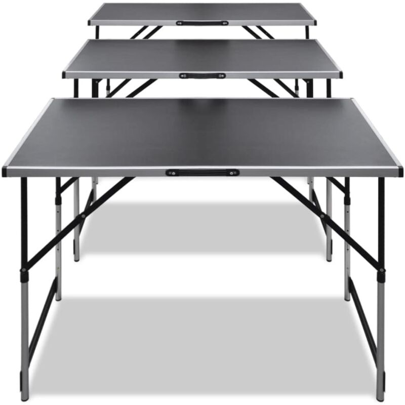 Table à coller 3 pcs pliable Hauteur réglable CFW866026