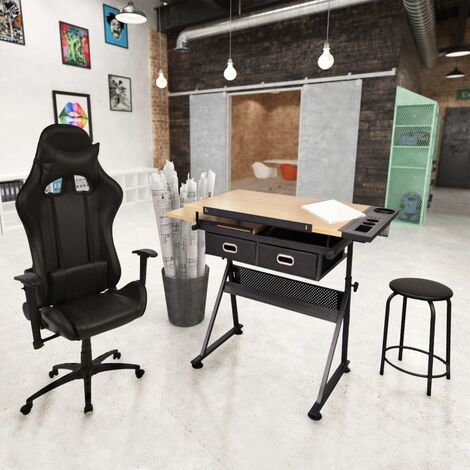 Table à dessin à dessus inclinable avec chaise de jeux